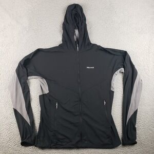 Marmot Jacket Men XL Black Hooded Performance Full Zip Hiking